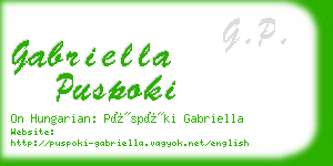 gabriella puspoki business card